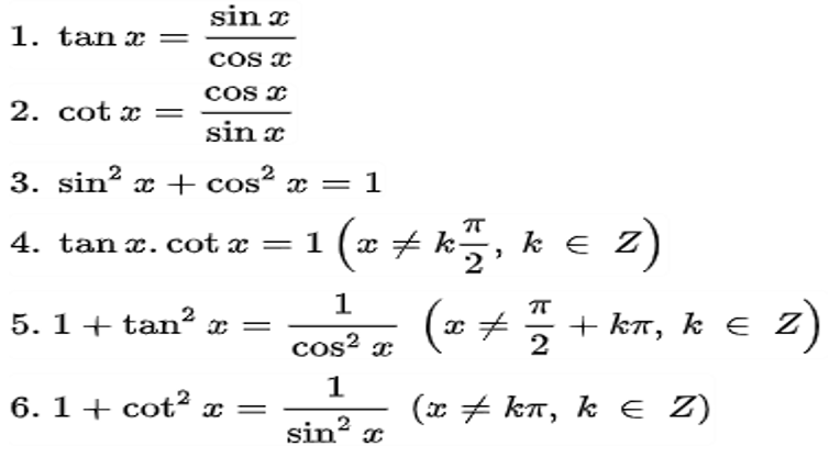 Công thức lượng giác cơ bản